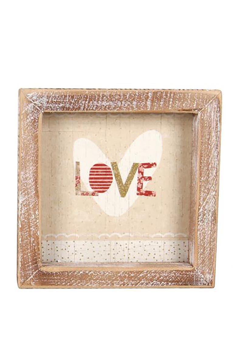 Transpac Wood MDF Paper Framed Block Set of 4 Freestanding Signs for Home Decor and Office Display, Alternate, color, Multicolored