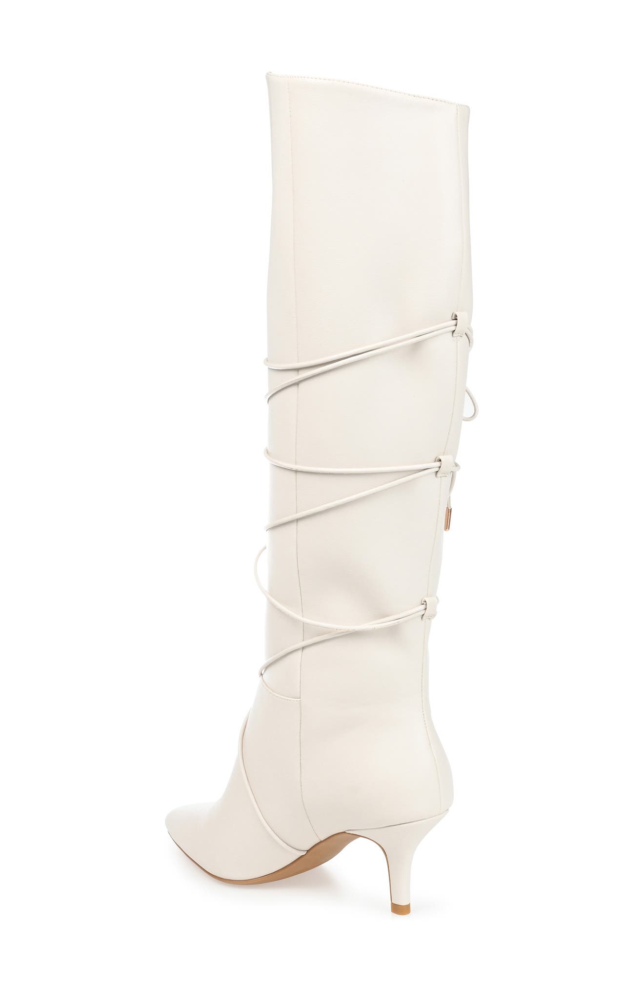 Kaavia Wraparound Tie Boot - Extra Wide Calf, Alternate, color, BONE