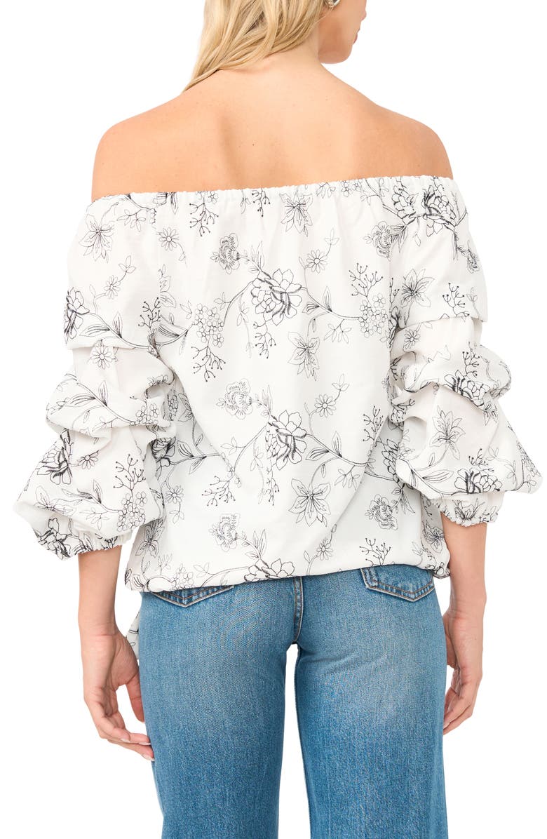 Vince Camuto Bubble Sleeve Off the Shoulder Top, Alternate, color, Ultra White