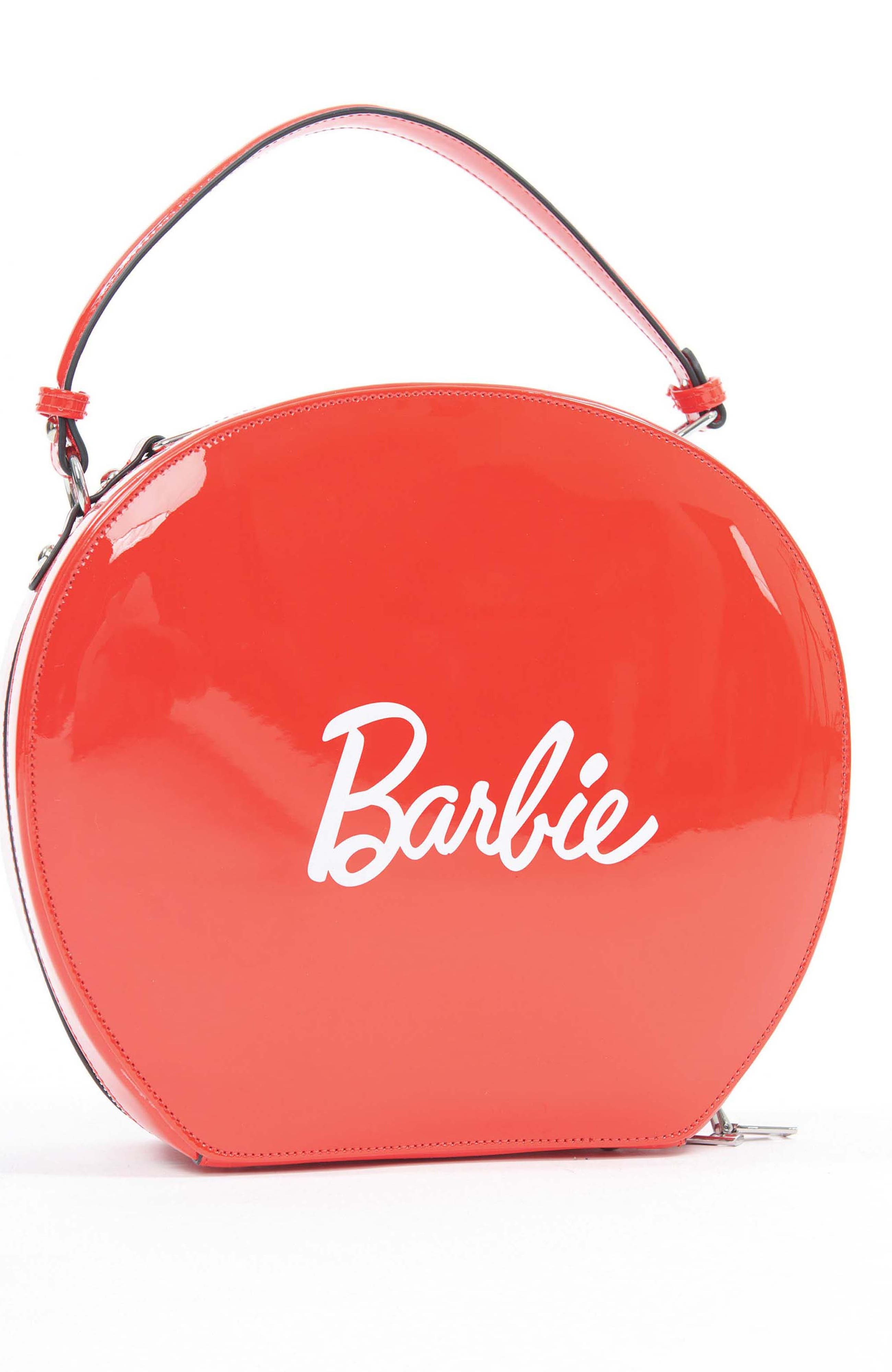 Unique Vintage 1950s Leatherette Commuter Set Circle Bag, Main, color, Red