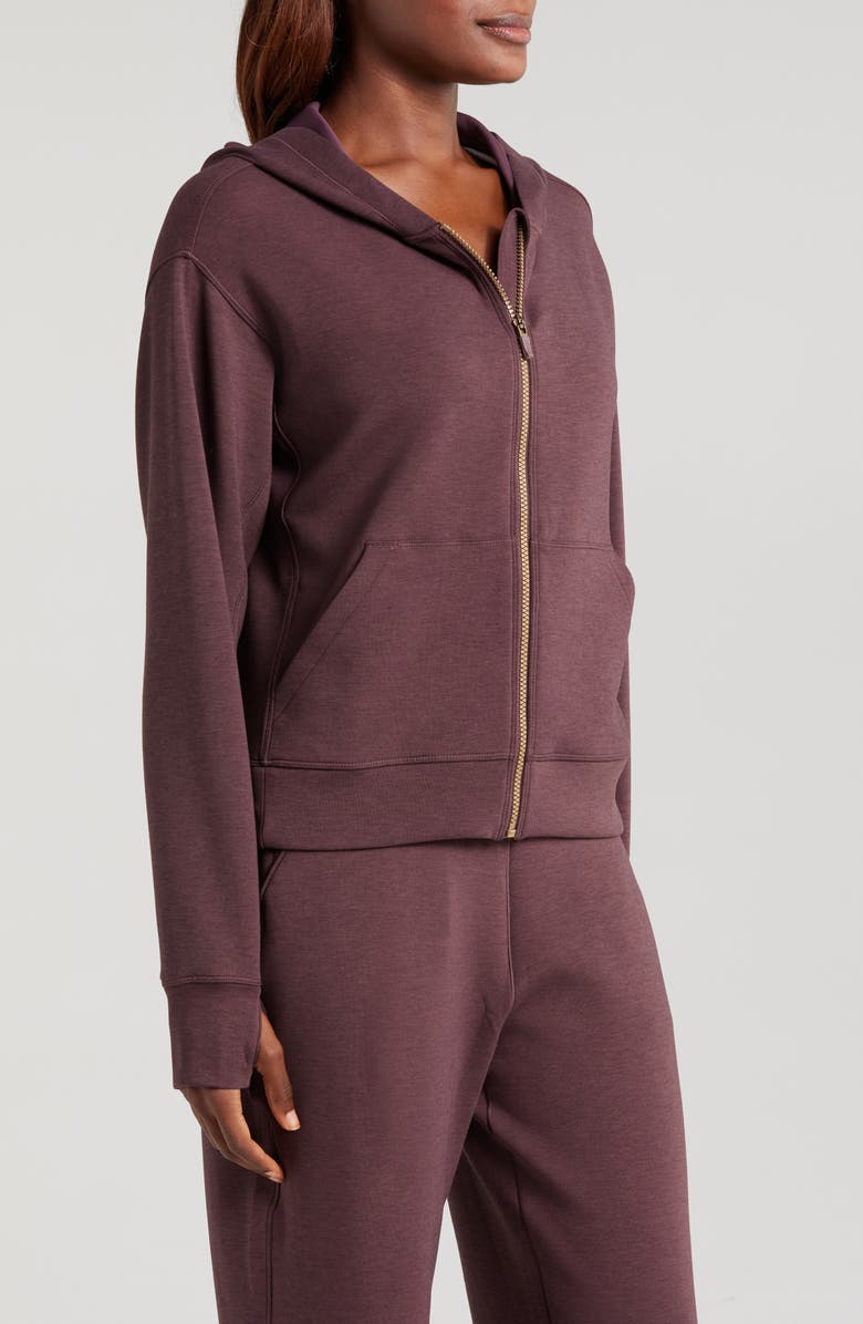 Rhone DreamGlow Full Zip Hoodie, Alternate, color, Brown Berry