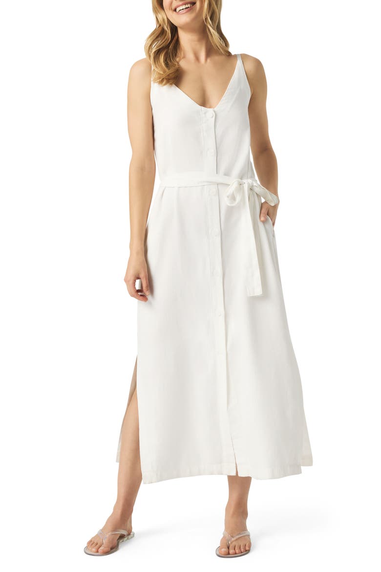 Amanda Sleeveless A-Line Dress, Main, color, WHITE