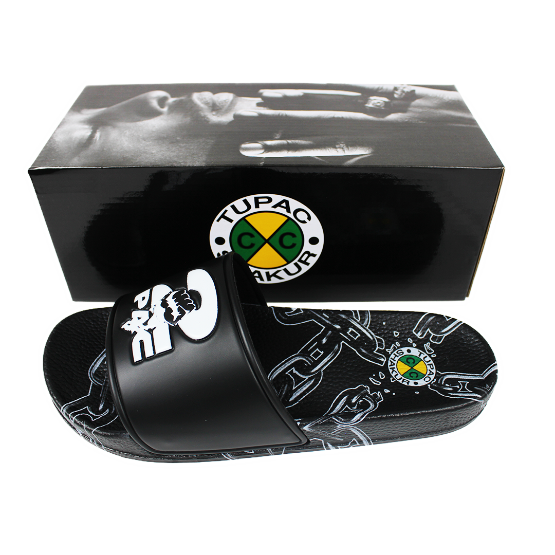Cross Colours 2Pac Chain Slides, Alternate, color, Black