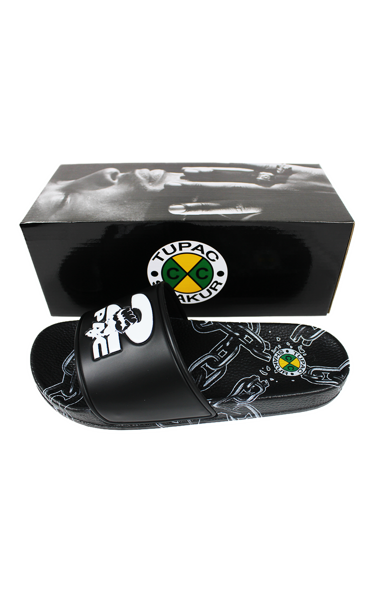 Cross Colours 2Pac Chain Slides, Alternate, color, Black