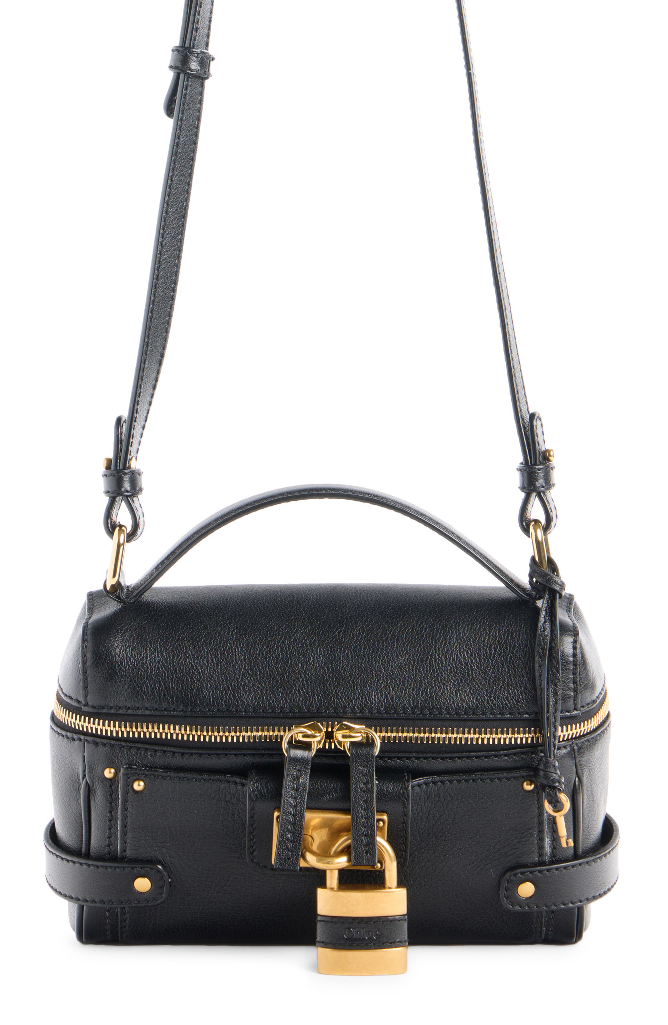 Paddington Leather Crossbody Bag, Main, color, BLACK
