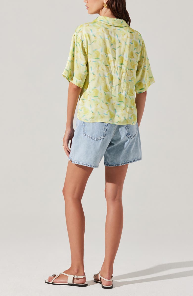 ASTR the Label Vesa Camp Shirt, Alternate, color, Lemon Print