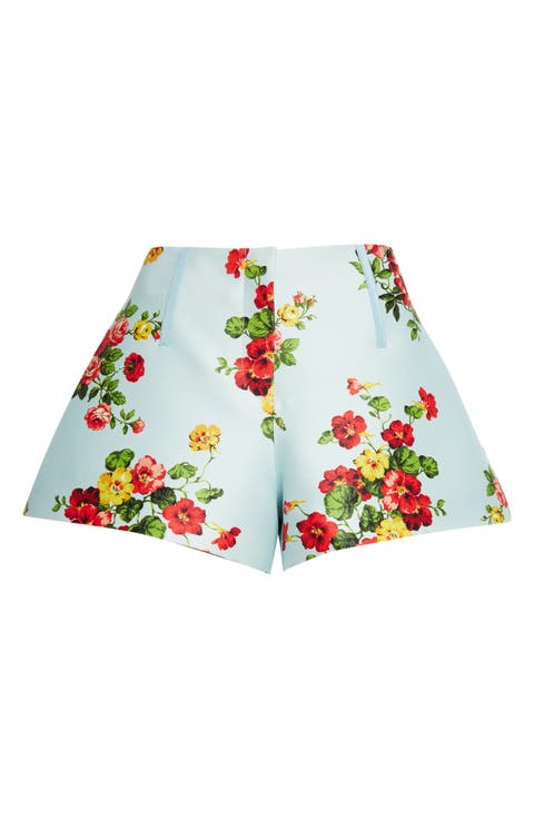 The Cricket Floral Wool & Silk Faille Bell Shorts
