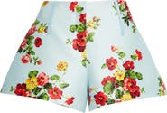 Brandon Maxwell The Cricket Floral Wool & Silk Faille Bell Shorts