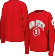 PRESSBOX Women's Pressbox Scarlet Ohio State Buckeyes Edith Long Sleeve T-Shirt