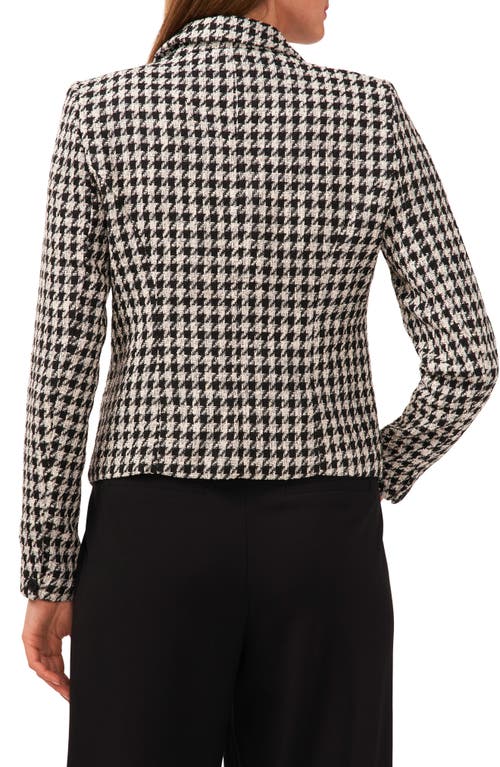 Halogenr Halogen(r) Houndstooth Crop Blazer In Black