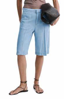 Low Rise Denim Bermuda Shorts
