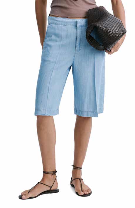 Low Rise Denim Bermuda Shorts