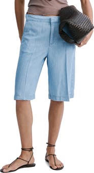 MANGO Low Rise Denim Bermuda Shorts