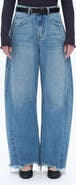 Bayeas Frayed Super High Waist Barrel Jeans