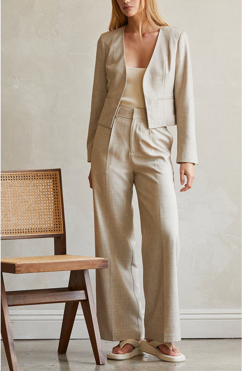 CRESCENT Pleated Wide Leg Pants, Alternate, color, Oatmeal