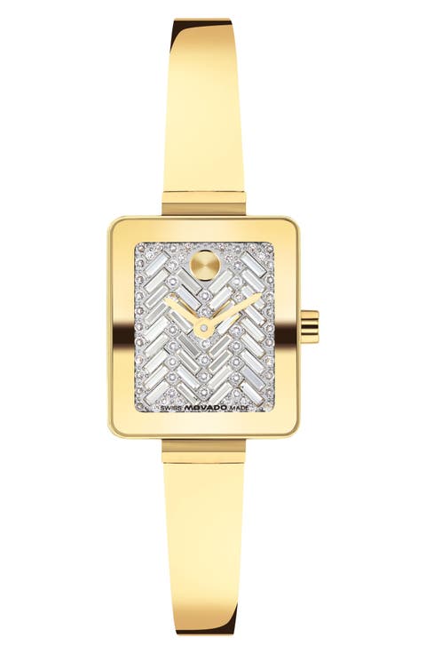 Bold Tank Mini Crystal Bangle Watch