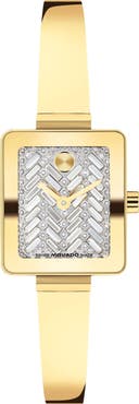 Movado Bold Tank Mini Crystal Bangle Watch
