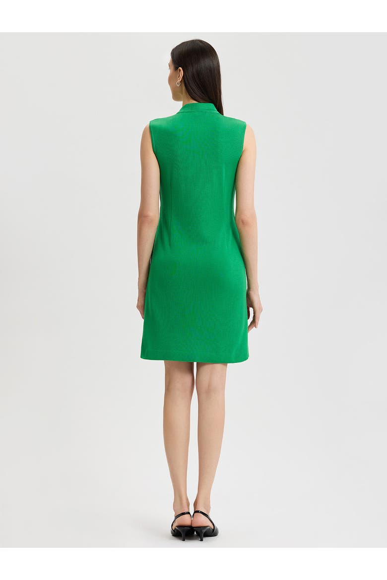 Mixed Media Faux Wrap Dress, Alternate, color, Clover Field