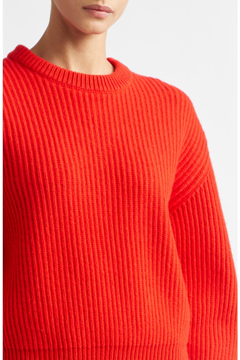 Wool Crop Sweater, Alternate, color, POPPY
