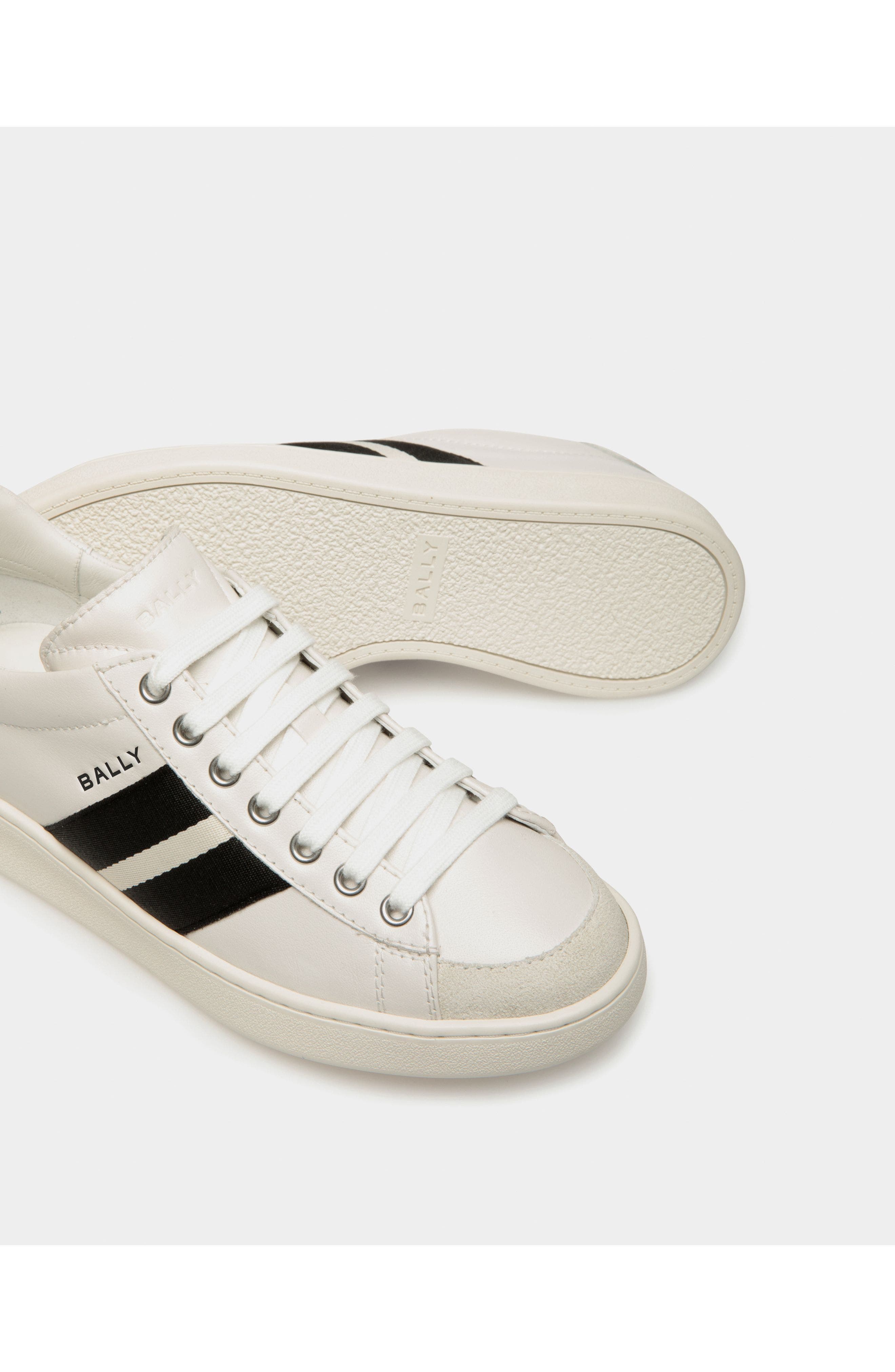 Bally Tennis Sneaker In Buffalo Leather, Alternate, color, White