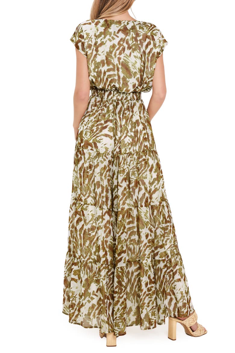 Printed Wide Leg Jumpsuit, Alternate, color, OLIVE BROWN