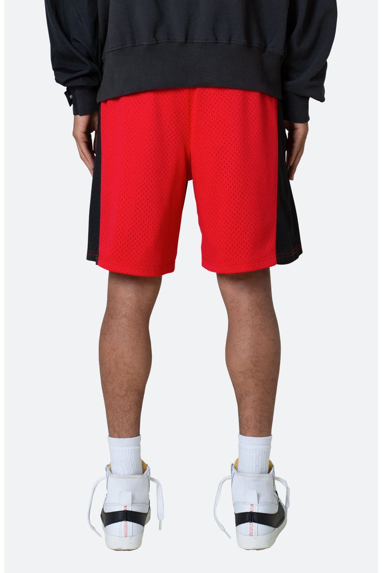 Mesh Paneled Shorts, Alternate, color, BLACK/ RED