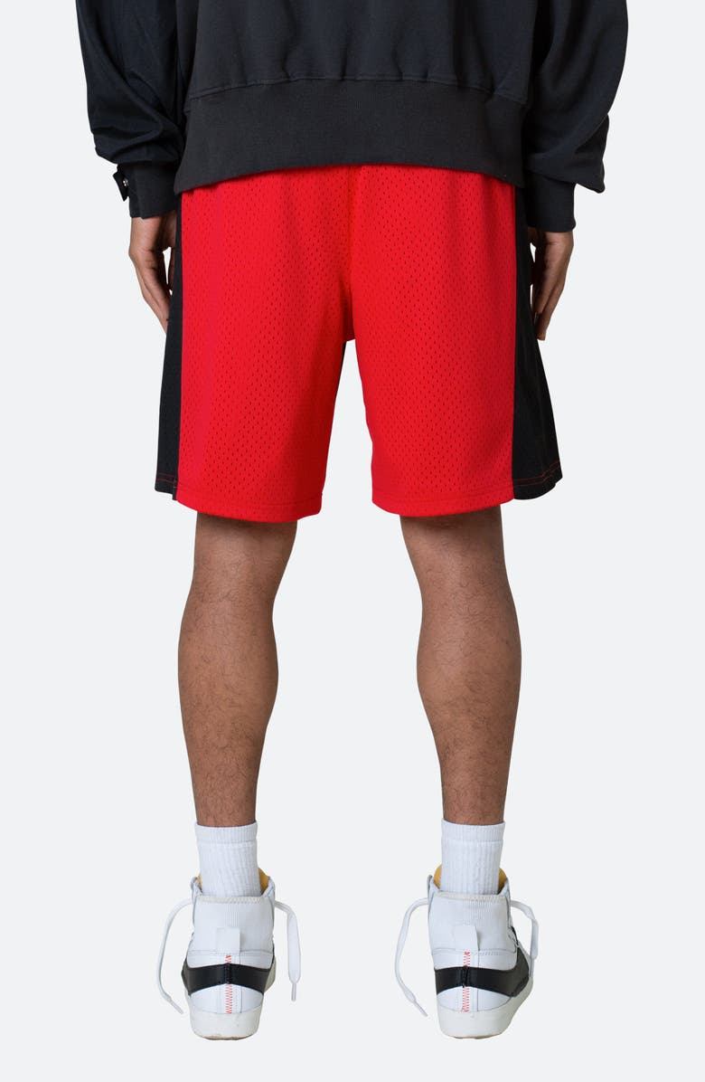 mnml Mesh Paneled Shorts, Alternate, color, Black/ Red
