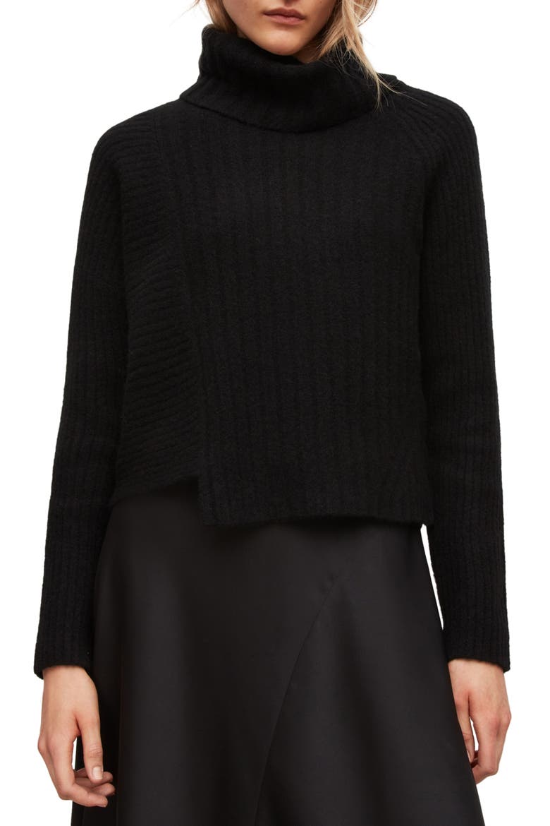 Juni Turtleneck Sweater & Sleeveless Dress, Alternate, color, BLACK