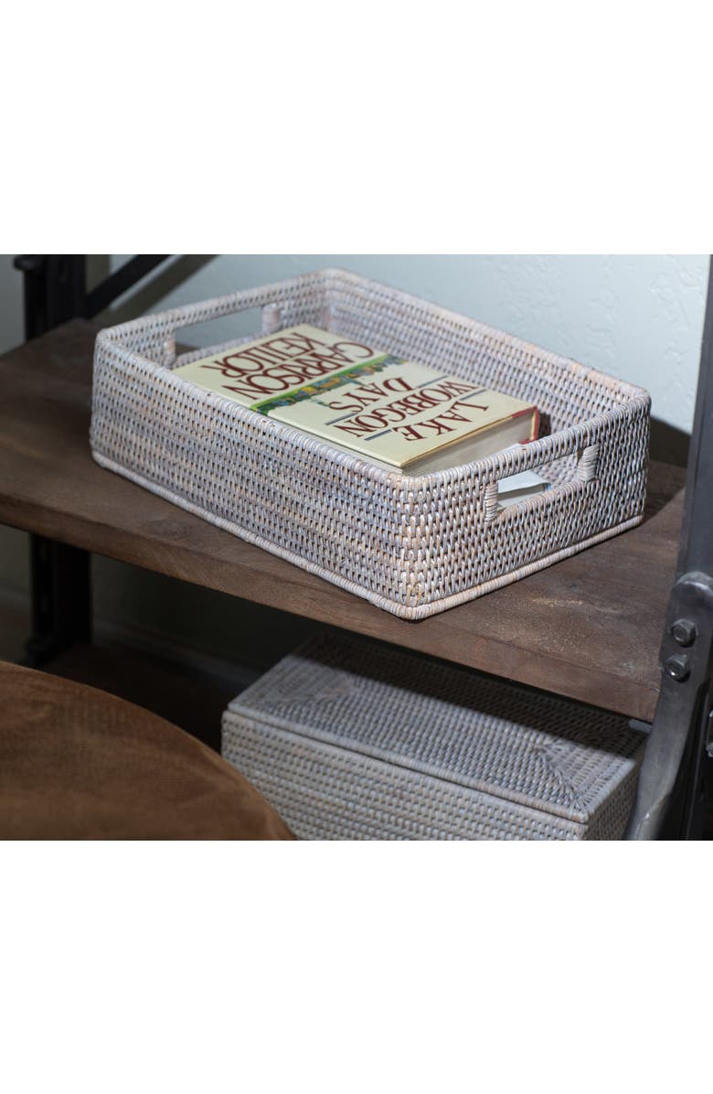 Artifacts Trading Company<sup>™</sup> Artifacts Rattan Rectangular Storage Basket with Rounded Corners, Alternate, color, White Wash