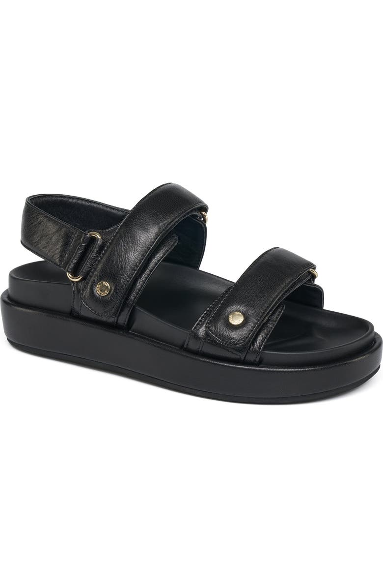 JSlides Footwear Bay Leather Slingback Sandal, Main, color, Black