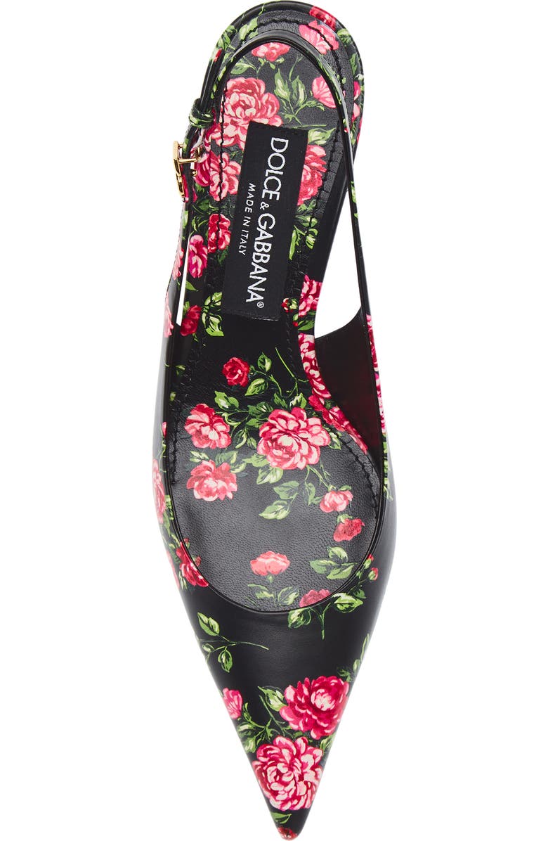 Dolce&Gabbana Lollo Rose Print Kitten Heel Slingback Pump, Alternate, color, Mazzolini Rose F.ner