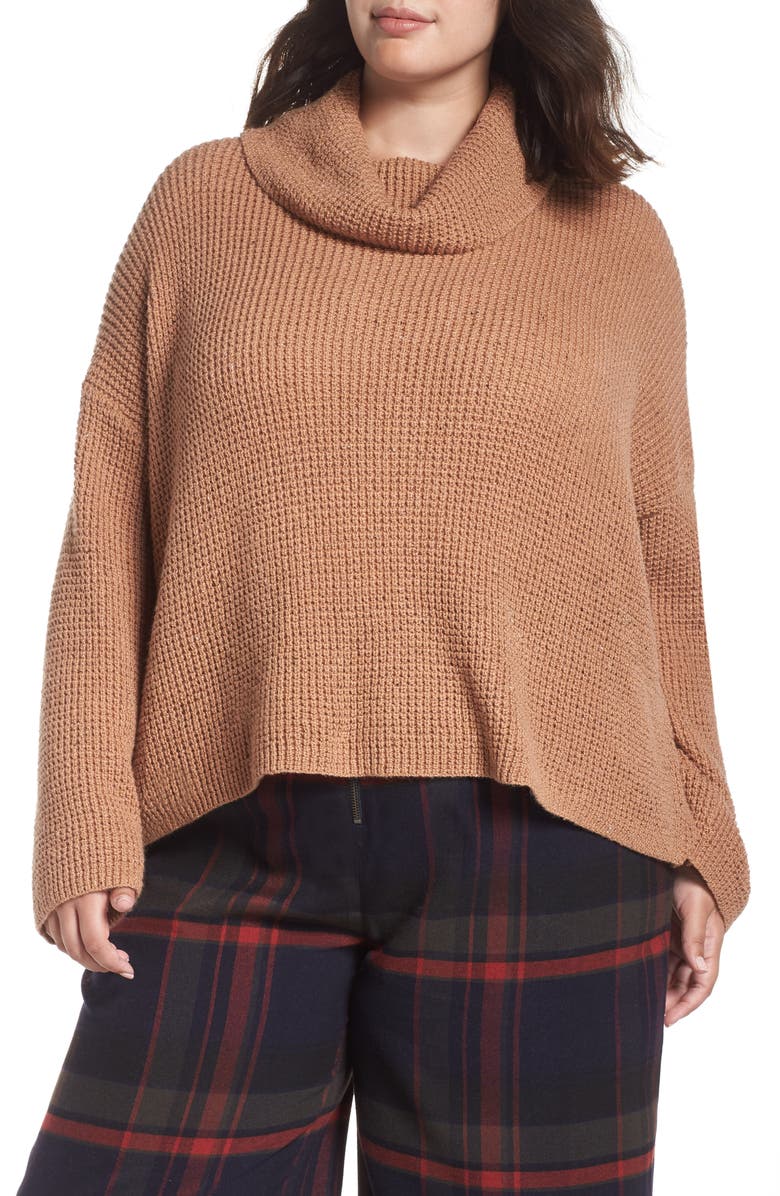 BP. Chunky Thermal Cowl Neck Sweater, Main, color,