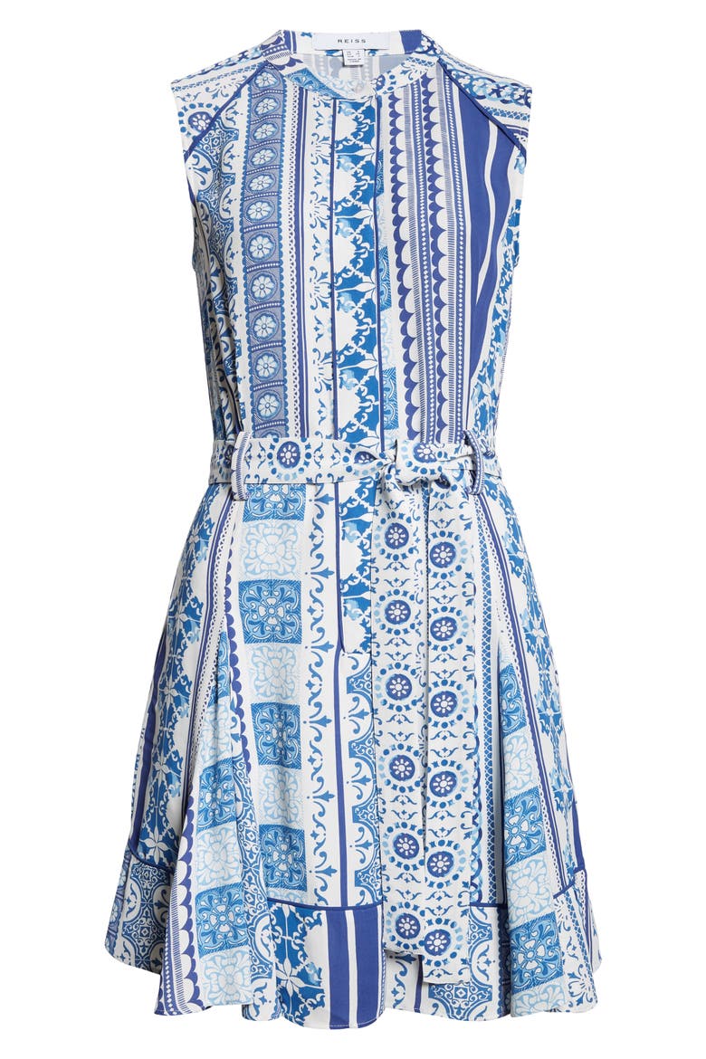 Florence Mixed Print Sleeveless Dress, Alternate, color, BLUE