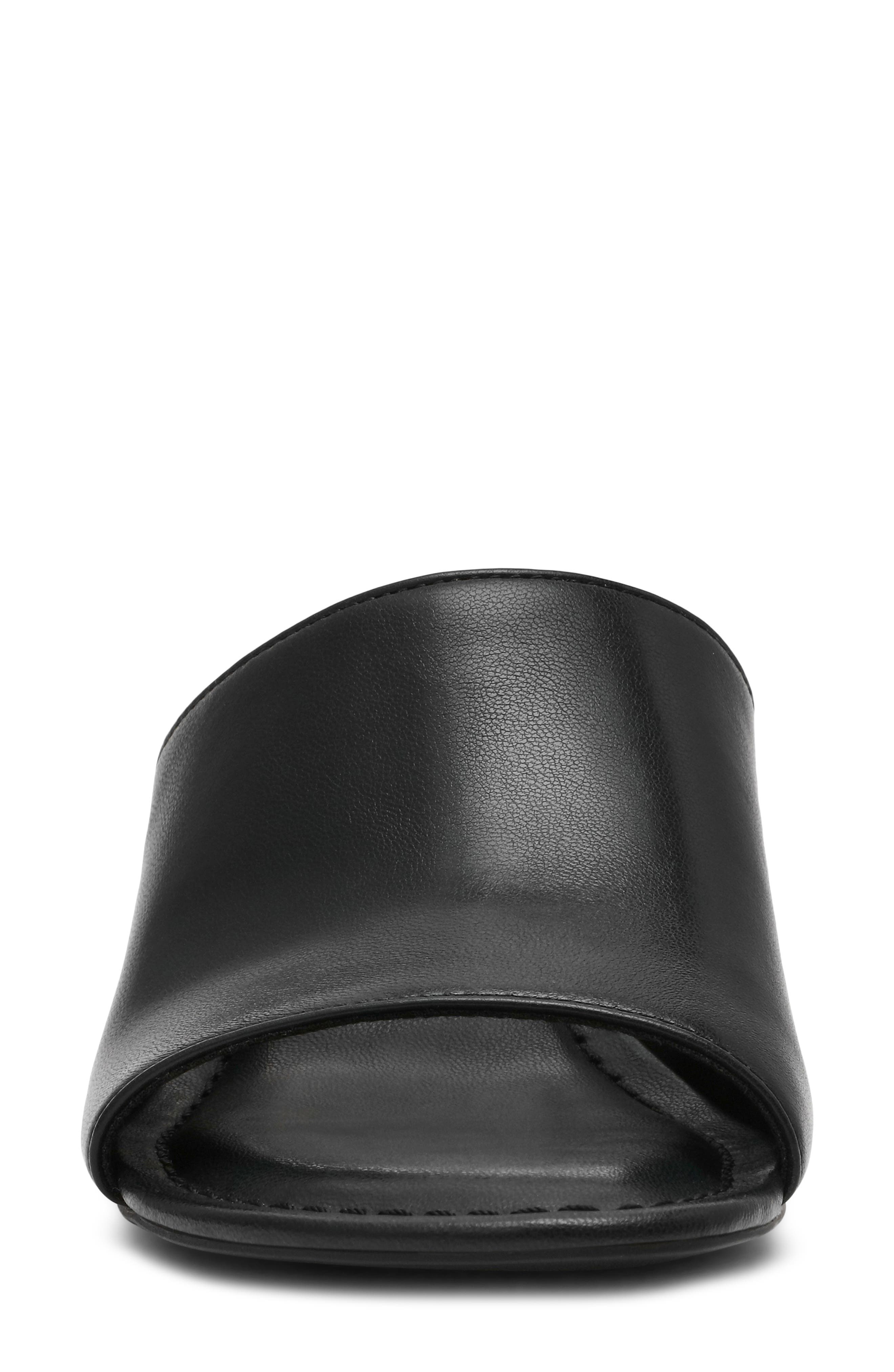 Anne Klein Charisma Wedge Slide Sandal, Alternate, color, Black Smooth