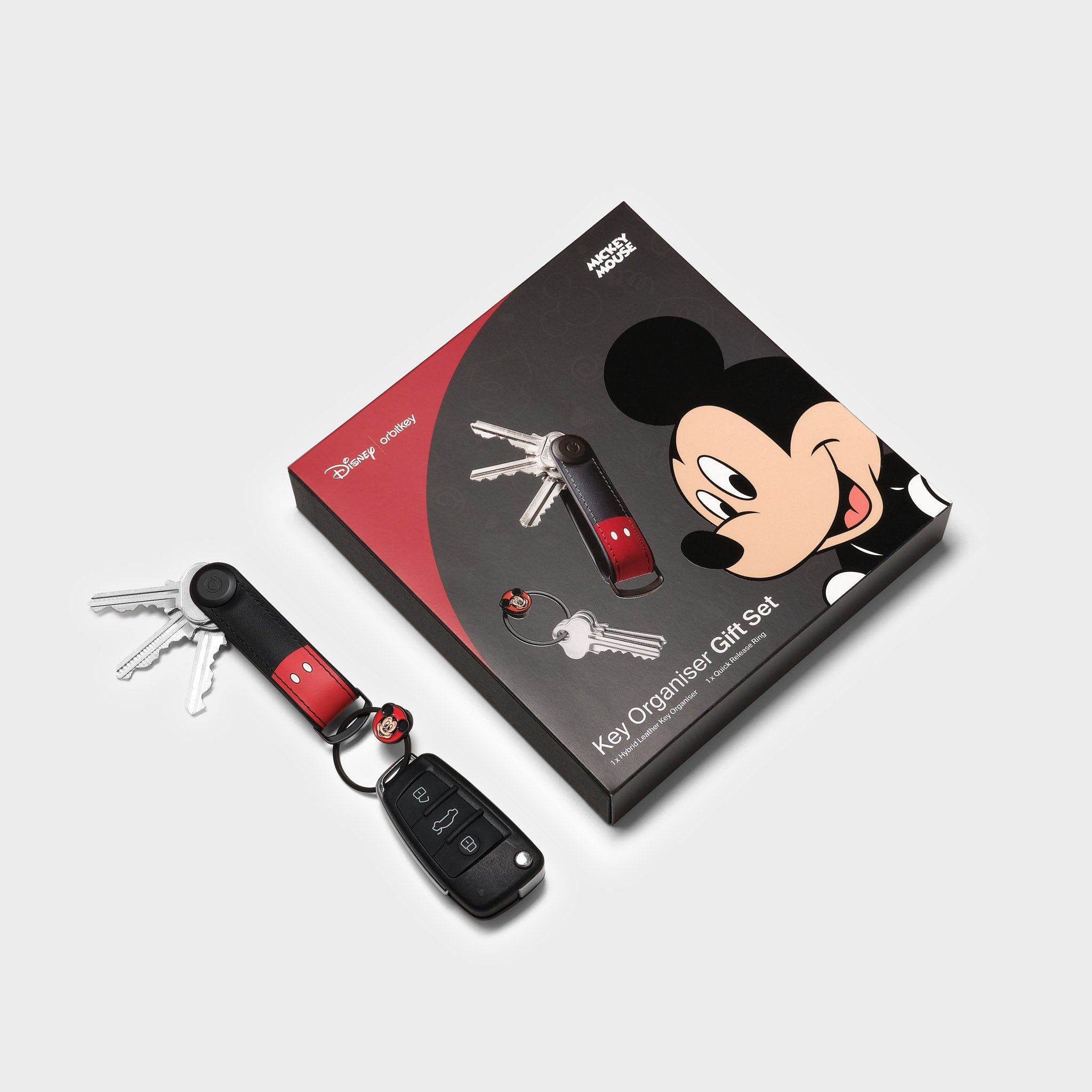 Orbitkey Disney Hybrid Leather Key Organiser + Ring v2 Kit, Alternate, color, Mickey Mouse