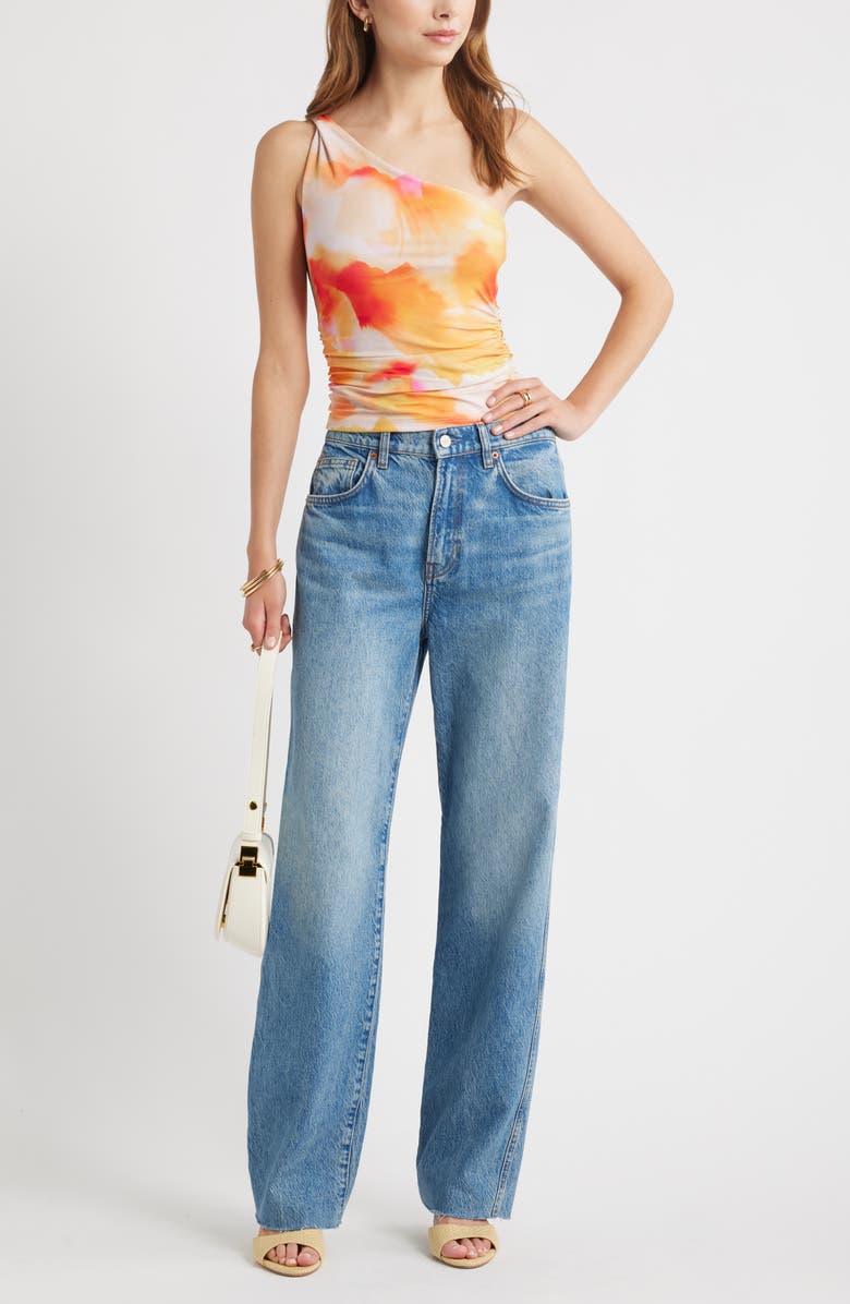 Open Edit Twist One-Shoulder Top, Alternate, color, Flowing Iris