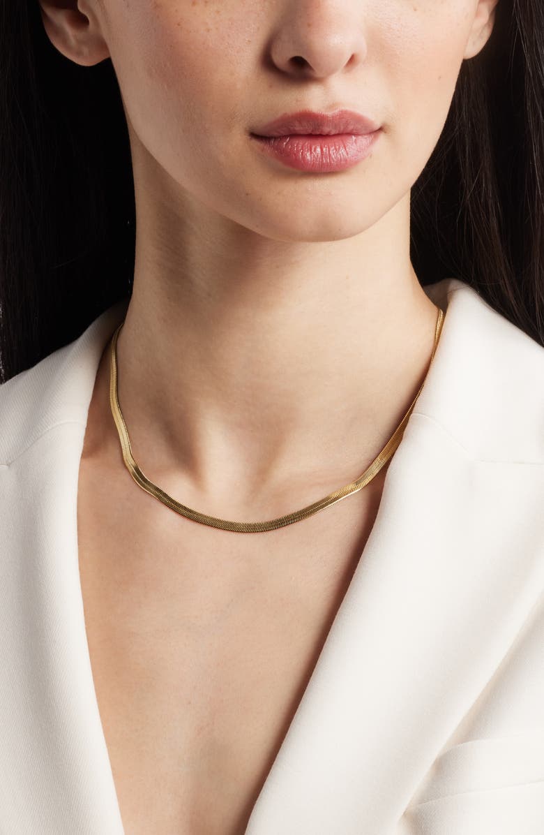 Nordstrom Herringbone Chain Necklace, Alternate, color, Gold