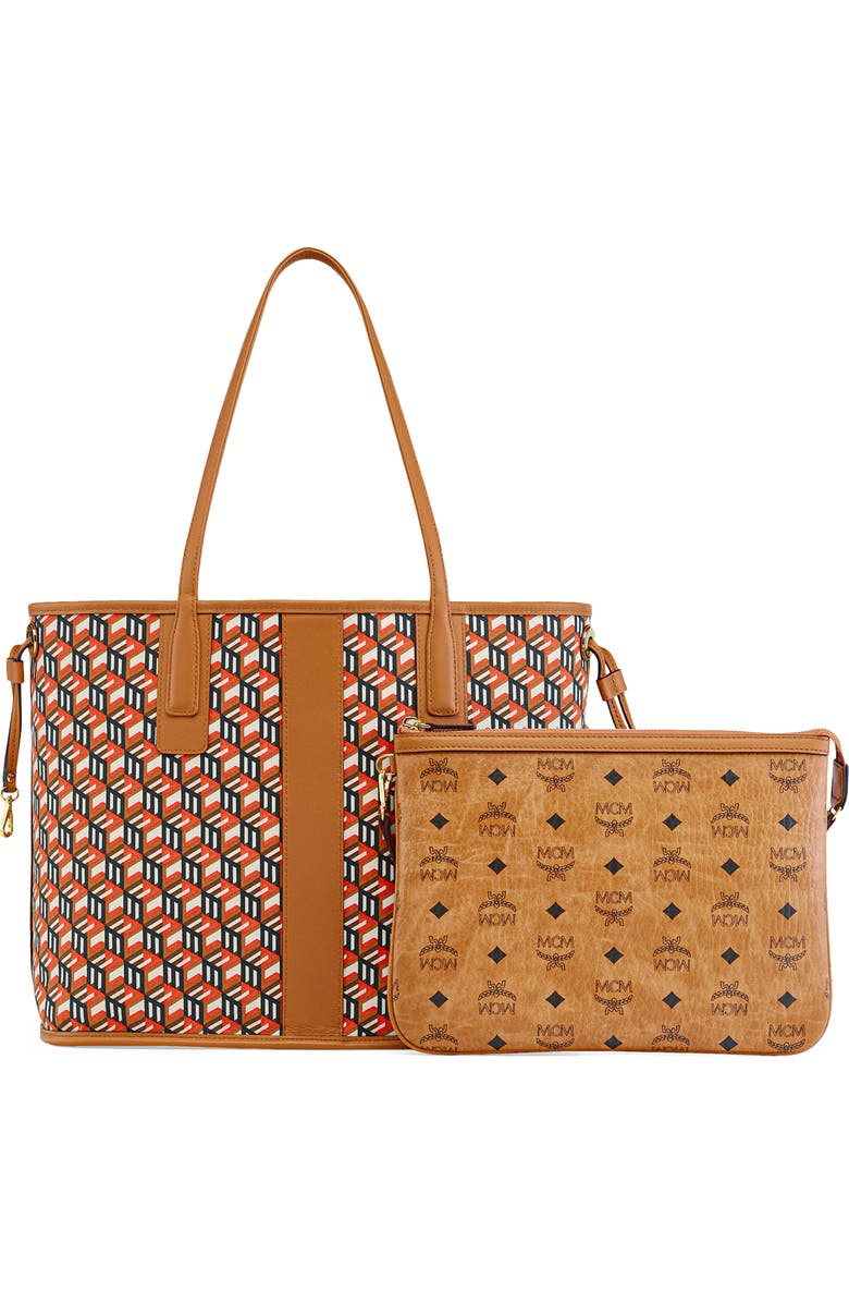 MCM Medium Liz Reversible Shopper, Alternate, color, Cognac