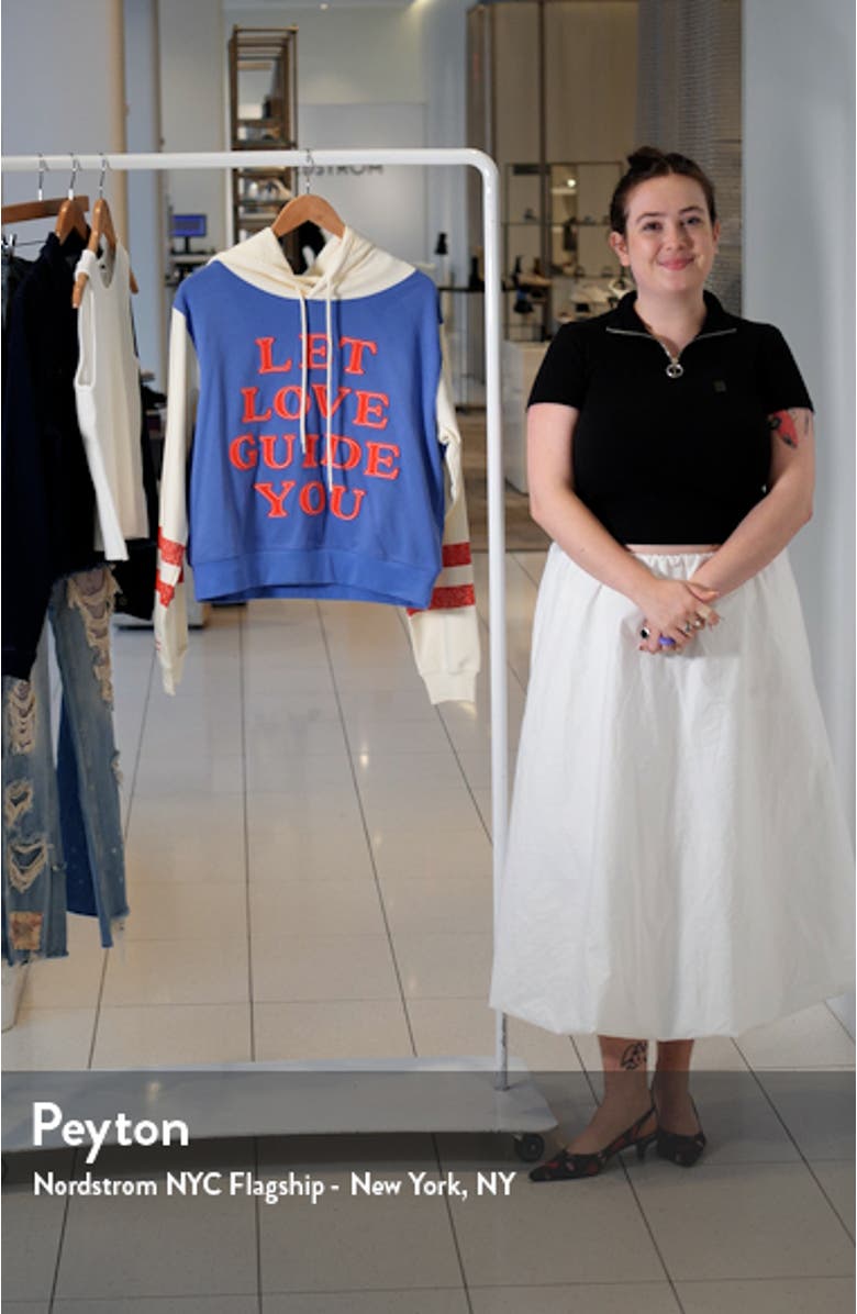 Let Love Guide You Appliqué Colorblock Cotton Hoodie, sales video thumbnail