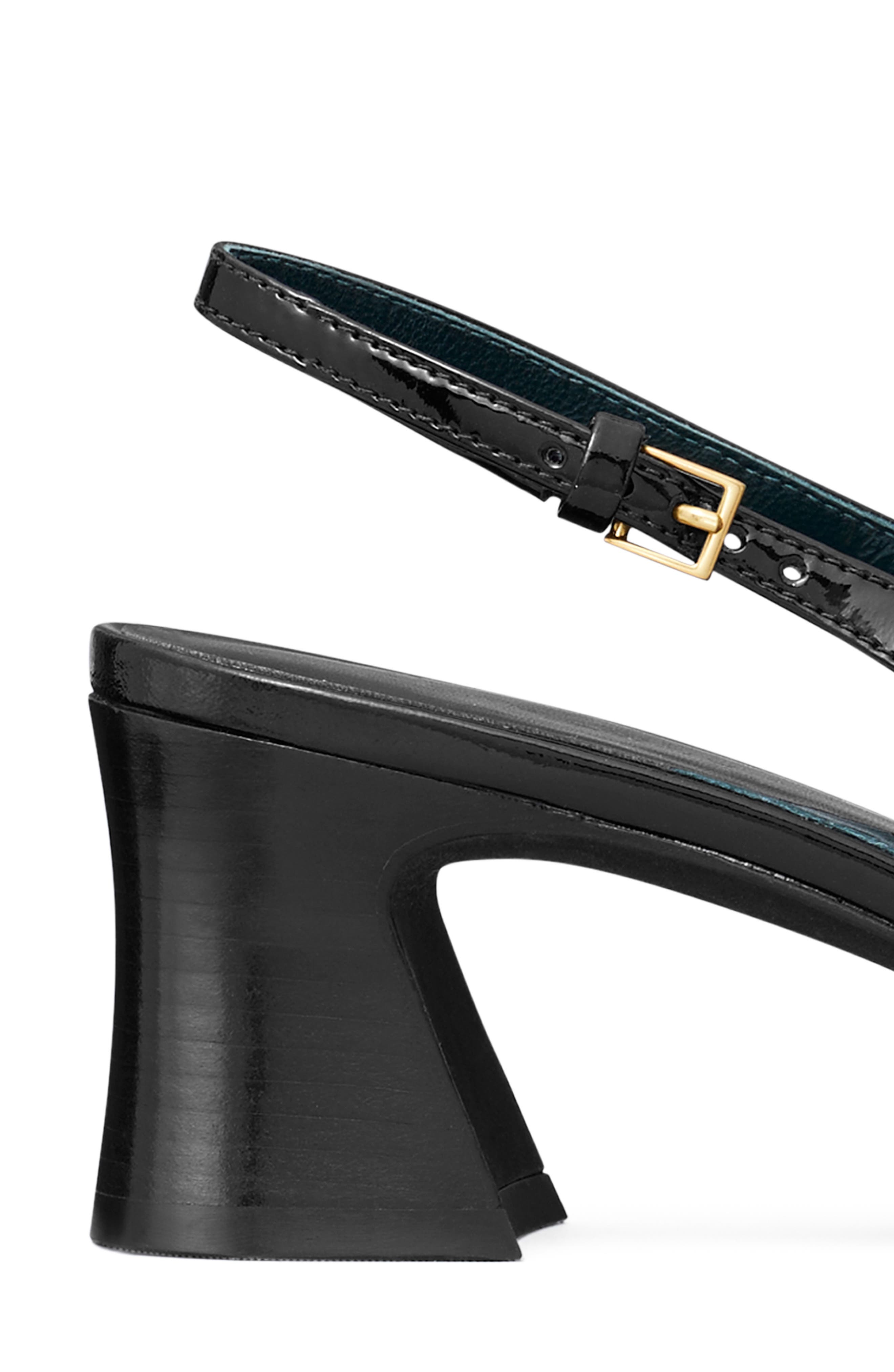 Tory Burch Jessa Slingback Pump, Alternate, color, Perfect Black / Gold