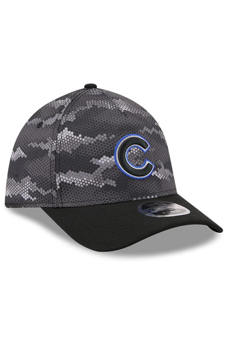 Men's New Era Black Chicago Cubs Camo 39THIRTY A-Frame Flex Hat, Alternate, color, Black