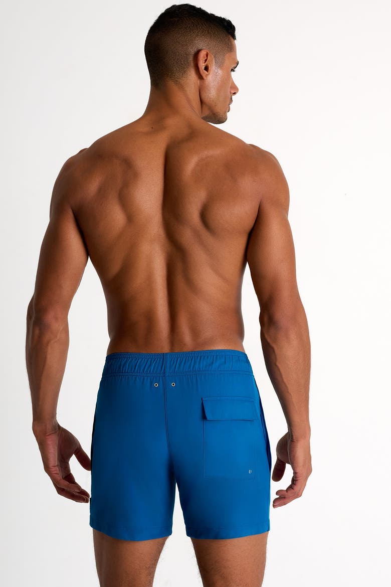 Classic fit stretch swim trunks, Alternate, color, Blue