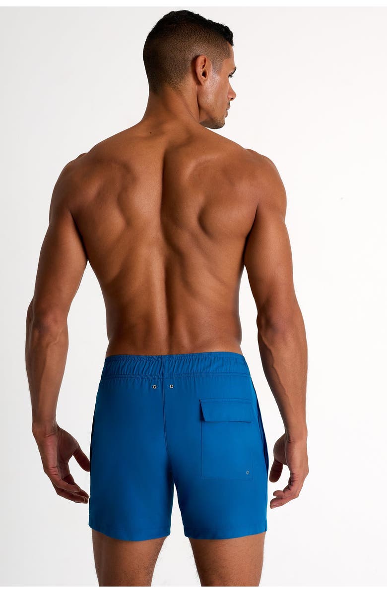 SHAN Classic fit stretch swim trunks, Alternate, color, Blue
