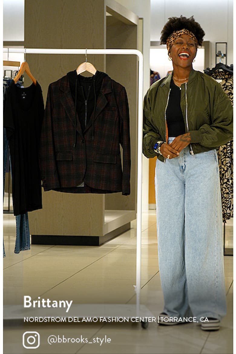 Plaid Boyfriend Blazer with Removable Hoodie Bib video