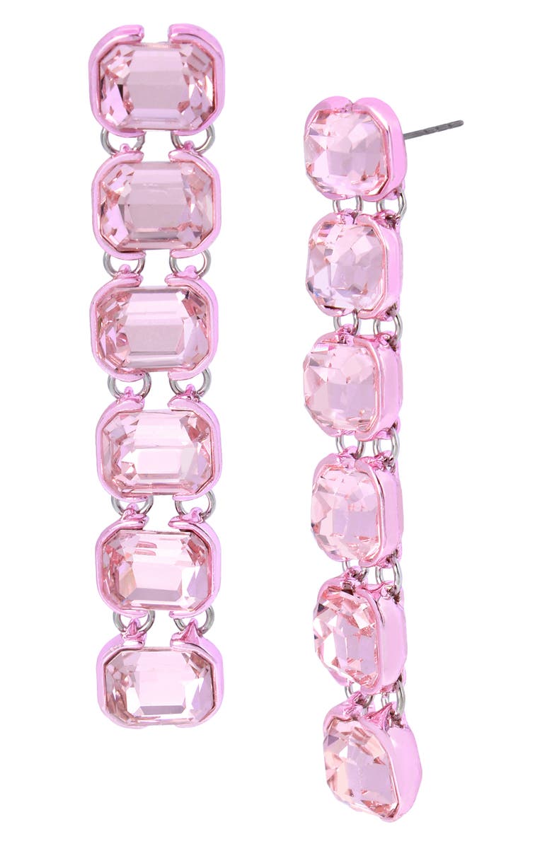 Steve Madden Crystal Linear Drop Earrings, Main, color, 