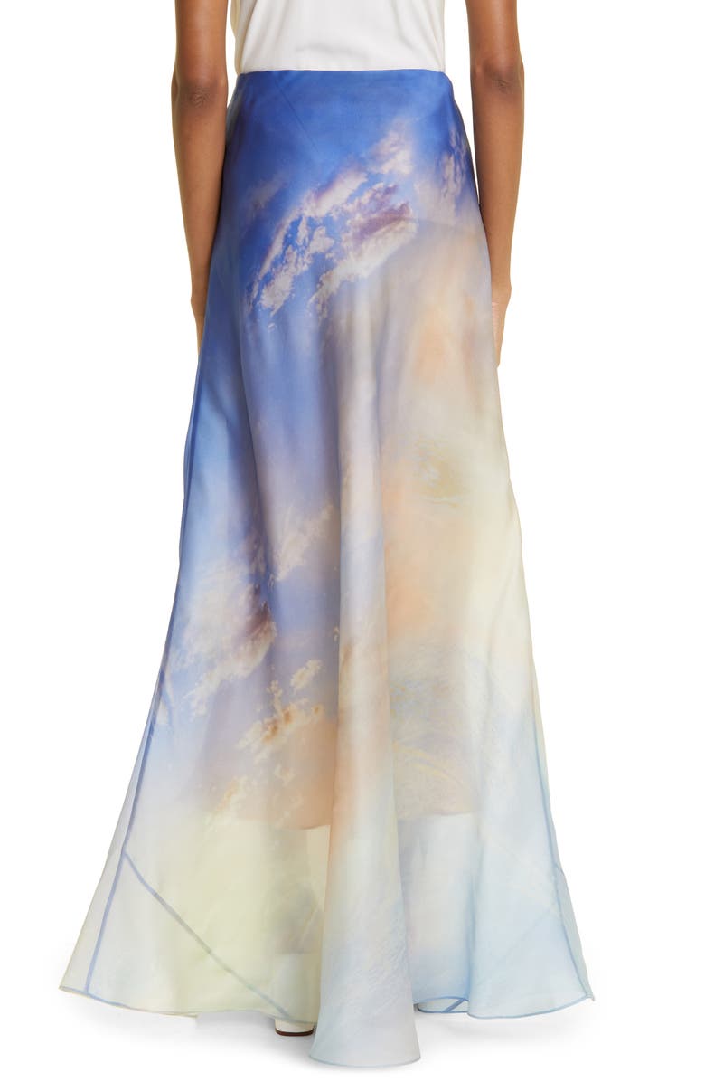 Zimmermann Tama Sky Print Silk Maxi Skirt, Alternate, color, 