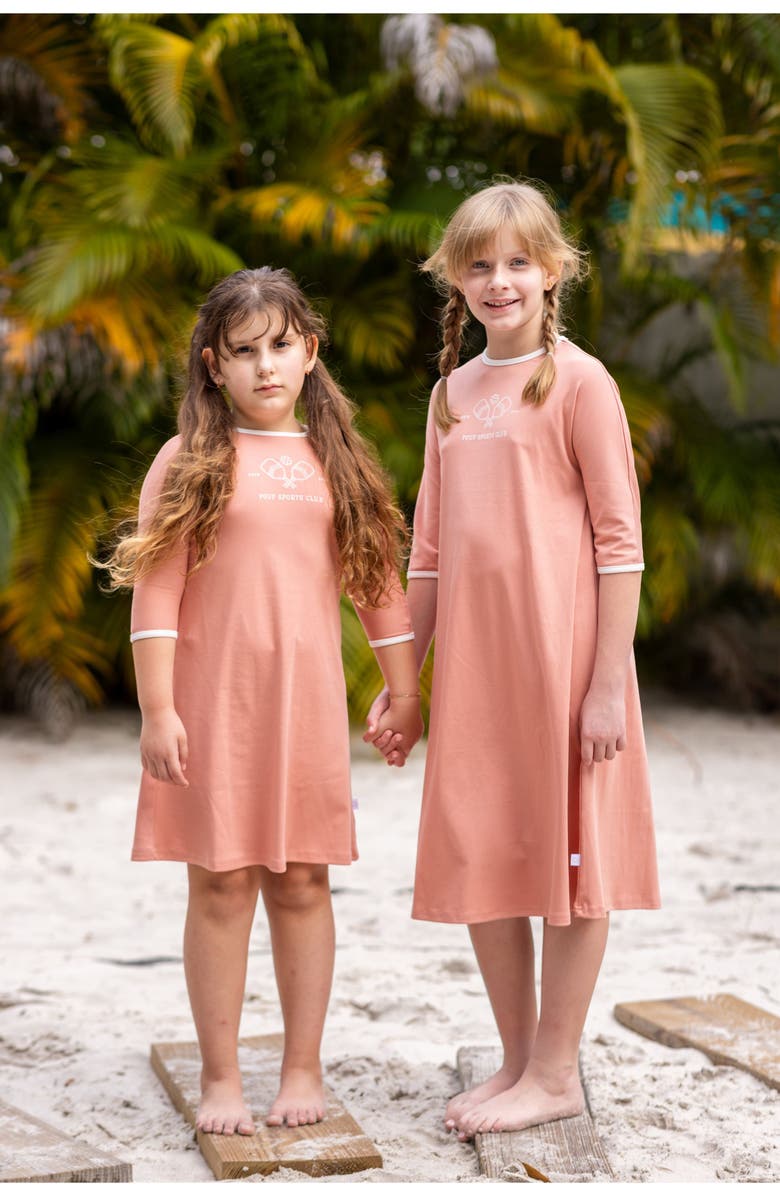 Pouf Pickleball 3/4 Sleeve Dress, Alternate, color, Pink