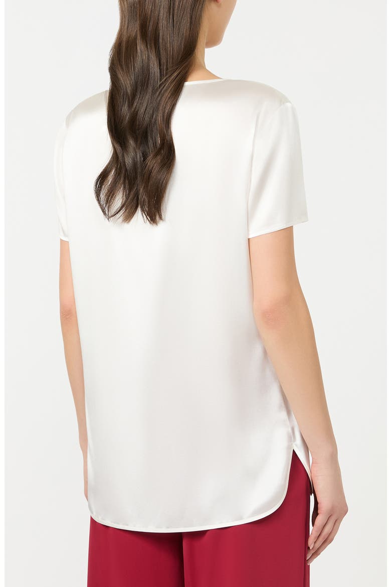 Cortana Stretch Silk Top, Alternate, color, WHITE