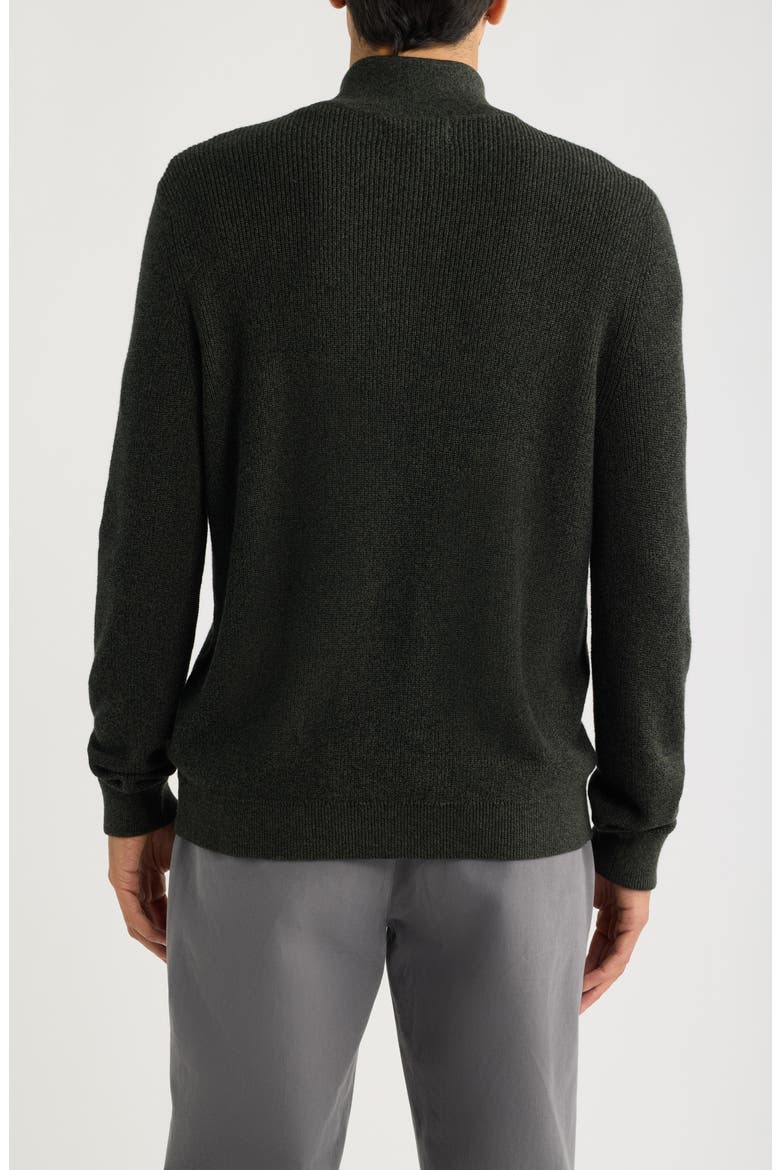 Cotton & Cashmere Quarter Zip Sweater, Alternate, color, GREEN ROSIN MARL
