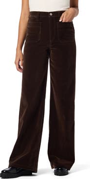 Joe's High Waist Patch Pocket Wide Leg Velveteen Pants